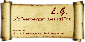 Lövenberger Gellért névjegykártya